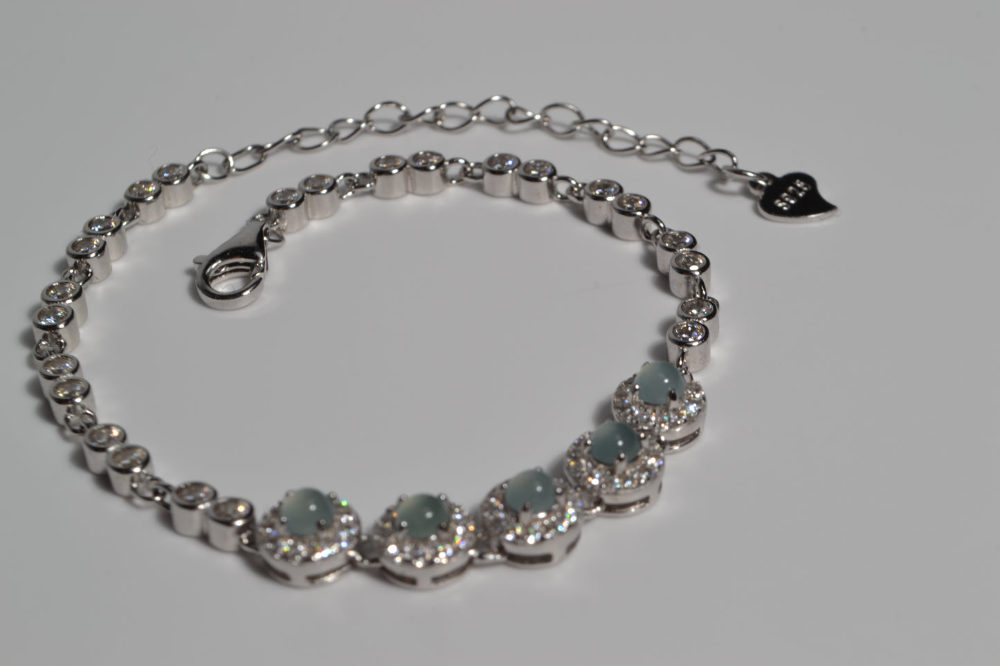 Khadijah White Jadeite Silver S925 Bracelet