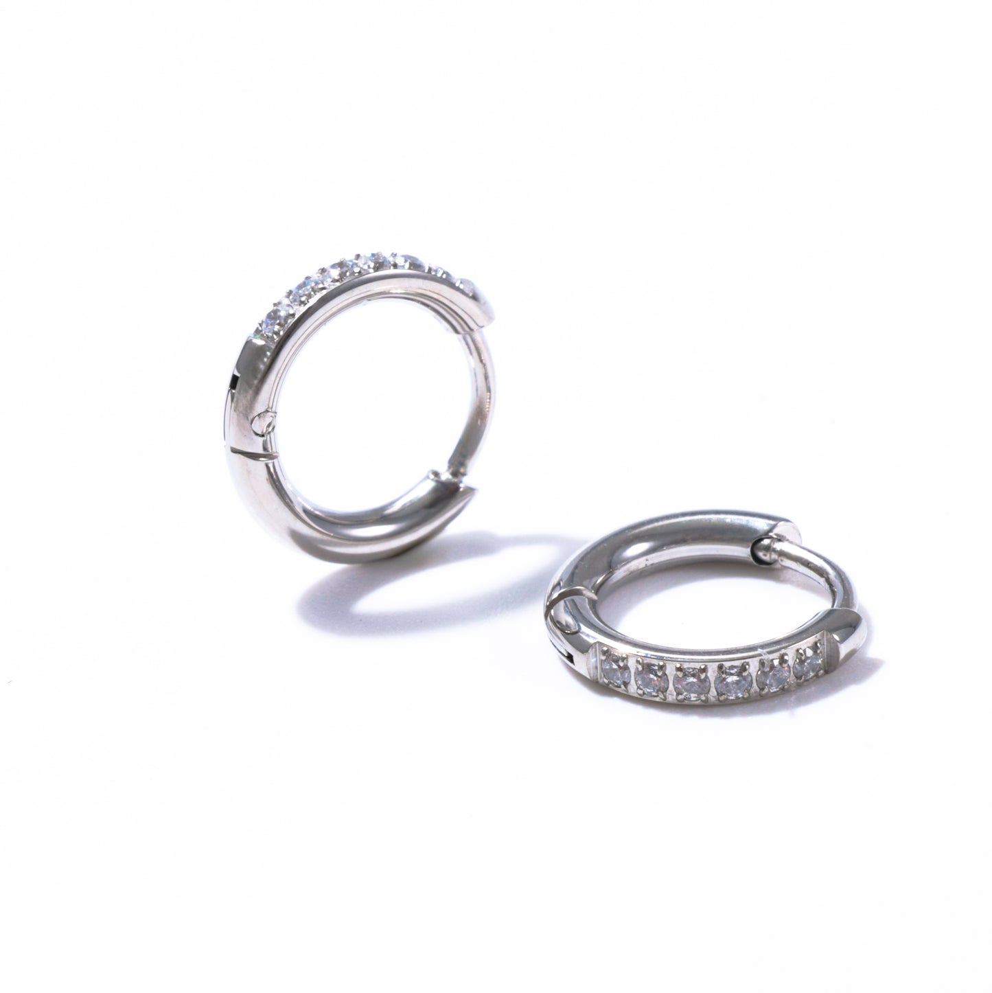 Grace Silver Huggie Earrings