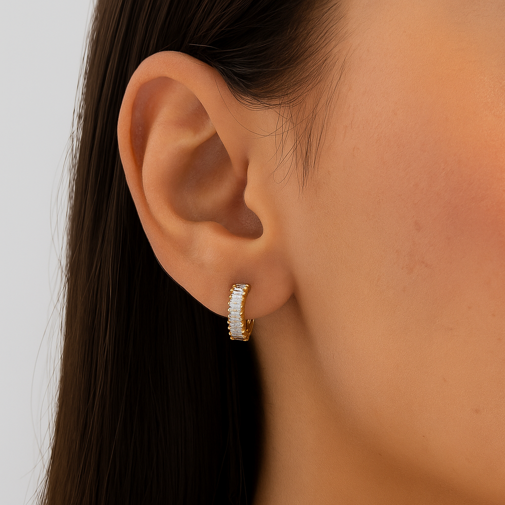 Moonlight Gold Huggie Earrings