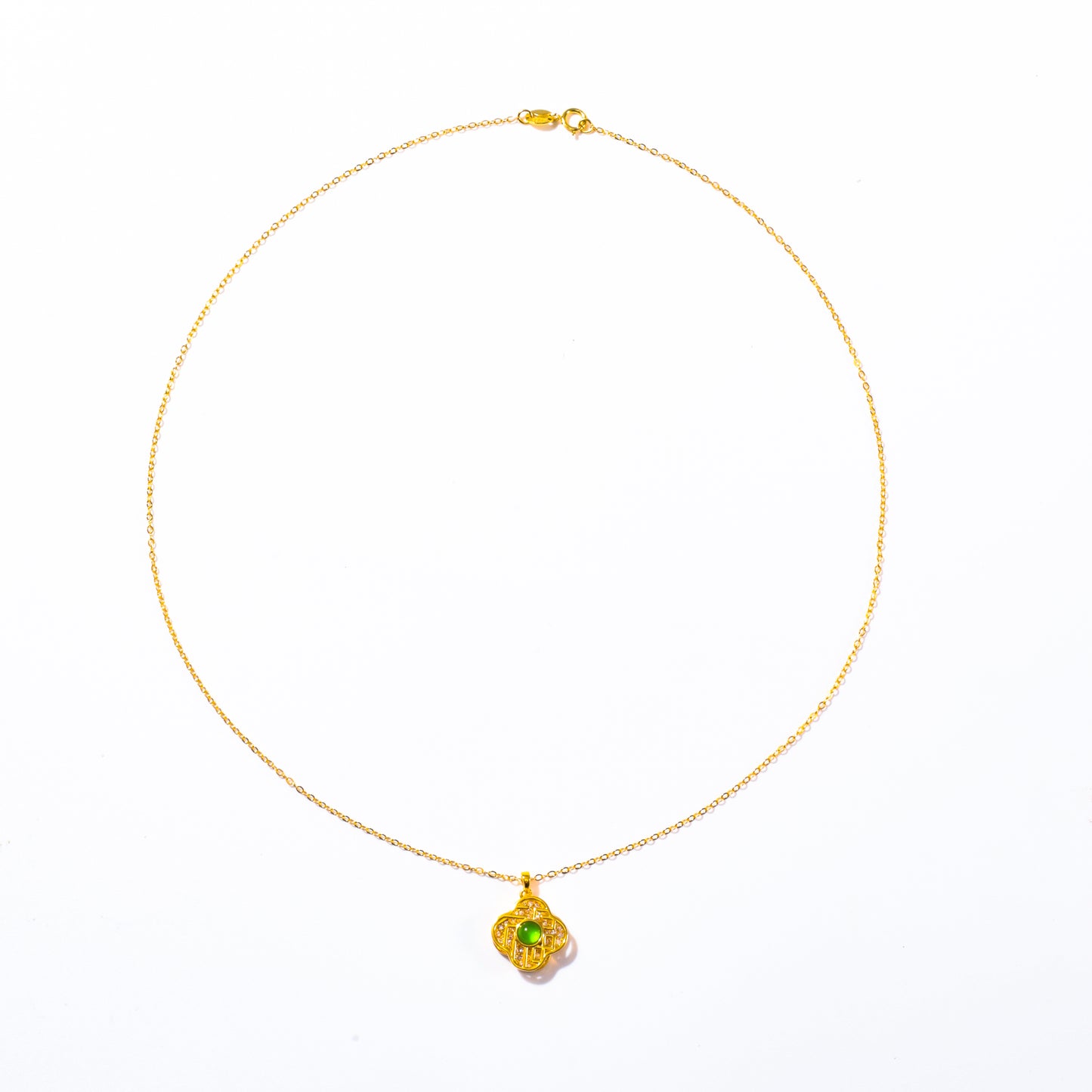 Noor Russian Nephrite Jade Anxiety Spinner S925 Necklace