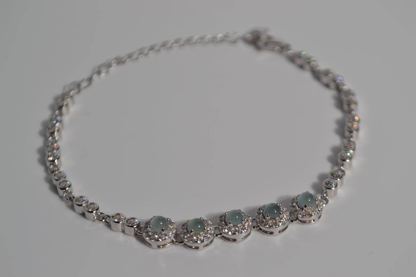 Khadijah White Jadeite Silver S925 Bracelet