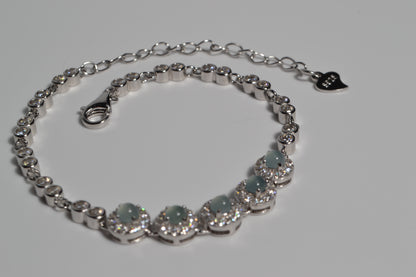 Khadijah White Jadeite Silver S925 Bracelet
