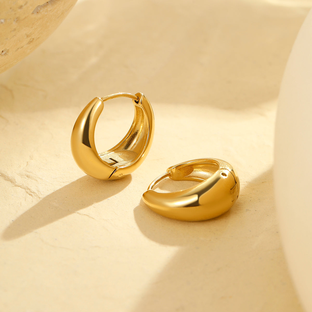 Dune Gold Huggie Earrings