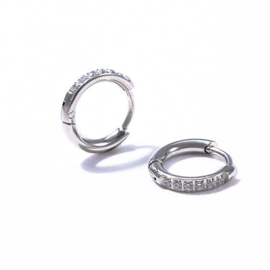Grace Silver Huggie Earrings