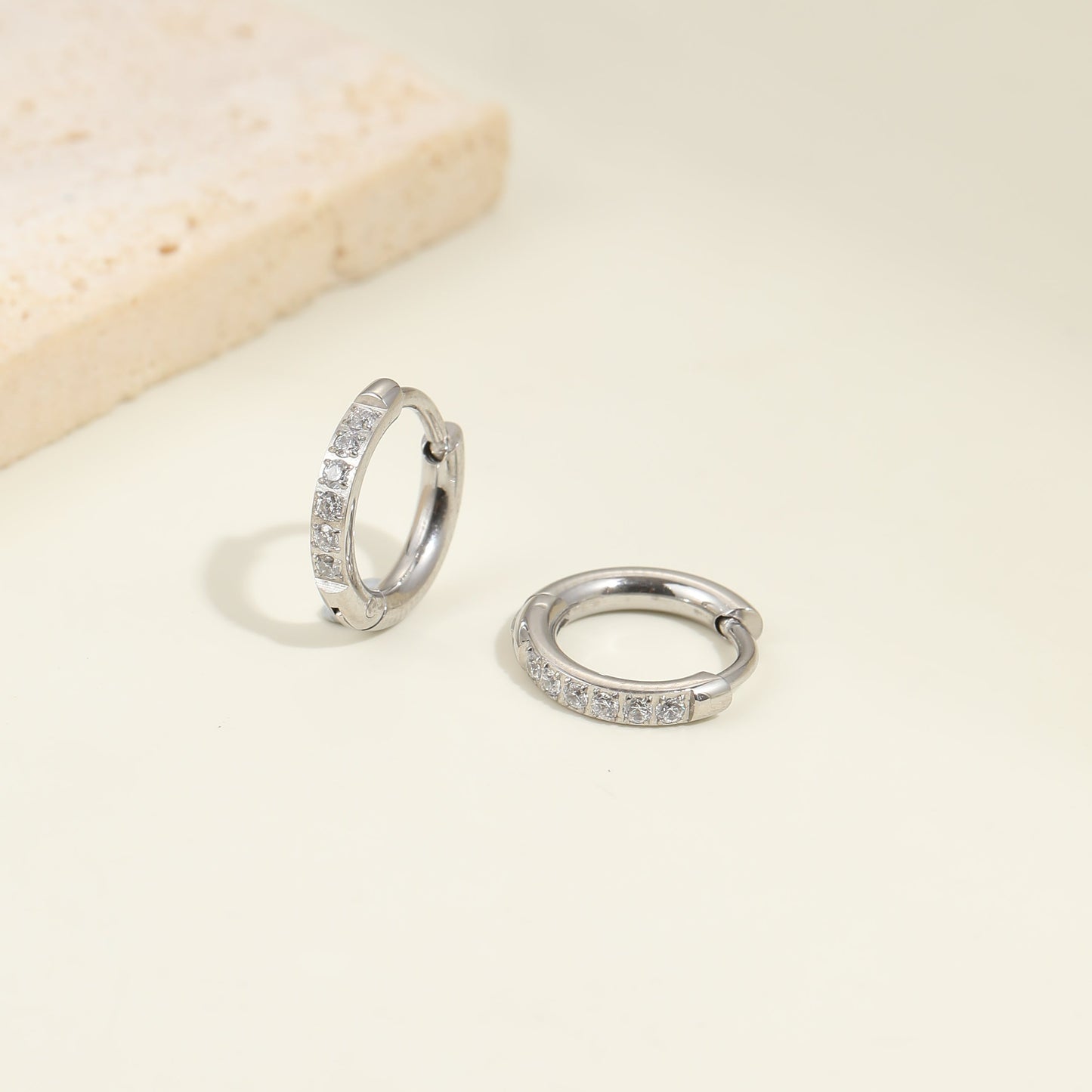 Grace Silver Huggie Earrings