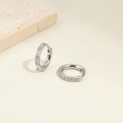 Grace Silver Huggie Earrings
