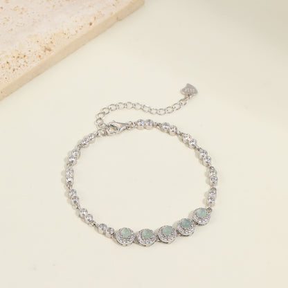 Khadijah White Jadeite Bracelet – S925 Sterling Silver Gemstone Jewellery