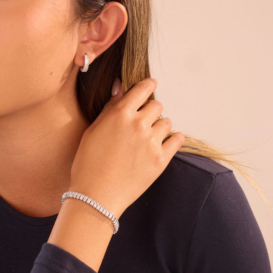 Luna Tennis Silver Bracelet