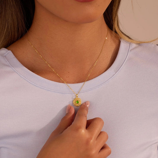 Noor Nephrite Jade Spinner Necklace – S925 Sterling Silver Anxiety Jewellery