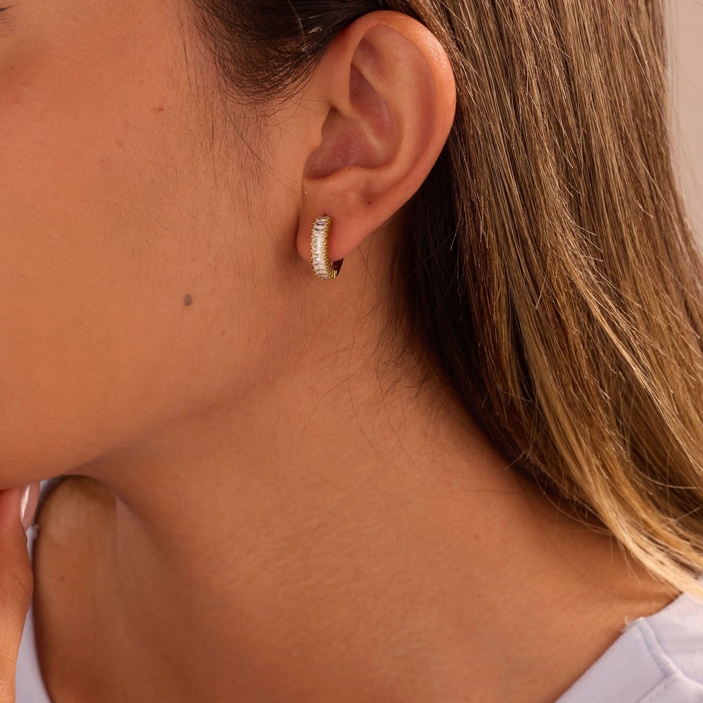Moonlight Gold Huggie Earrings