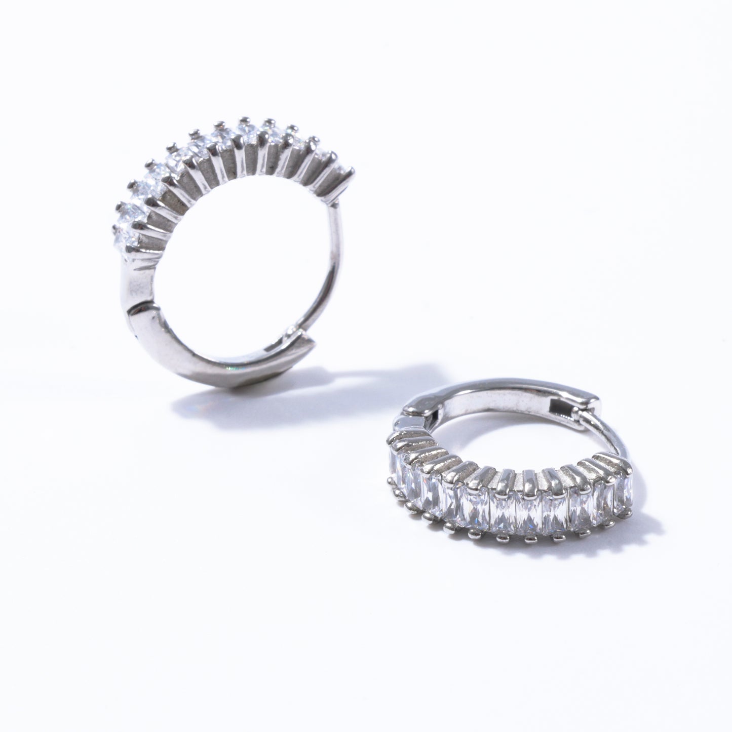 Moonlight Silver Huggie Earrings