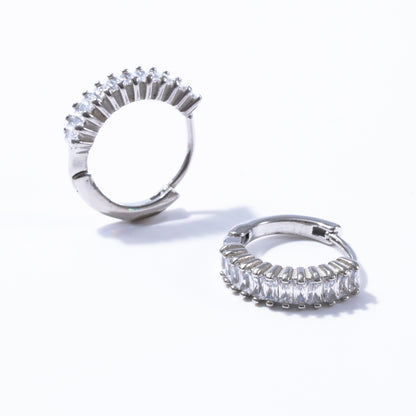 Moonlight Silver Huggie Earrings