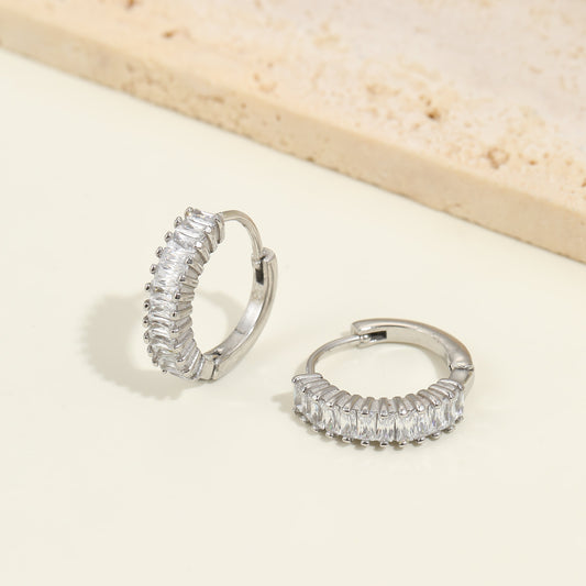 Moonlight Silver Huggie Earrings