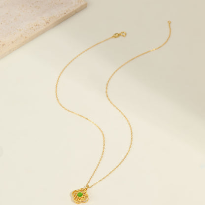 Noor Nephrite Jade Spinner Necklace – S925 Sterling Silver Anxiety Jewellery