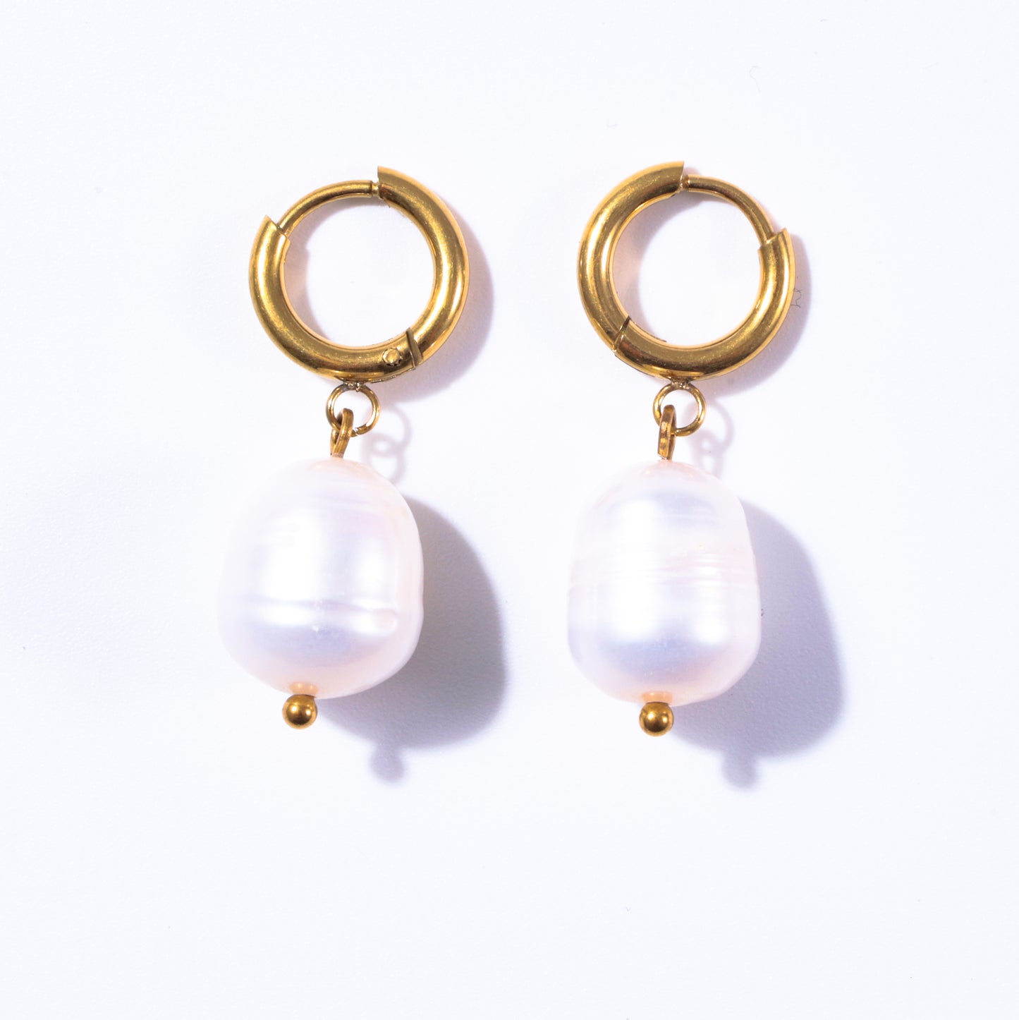 Ocean Gold Fresh Water Pearl Huggie Earrings
