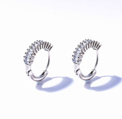 Moonlight Silver Huggie Earrings